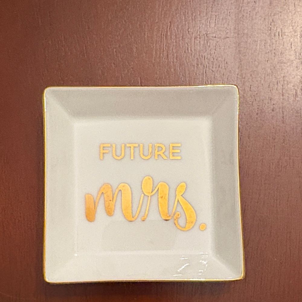 Gold and White Future Mrs. Jewelry Dish